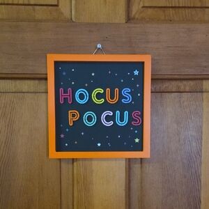 Orange Framed Hocus Pocus Wall Decor